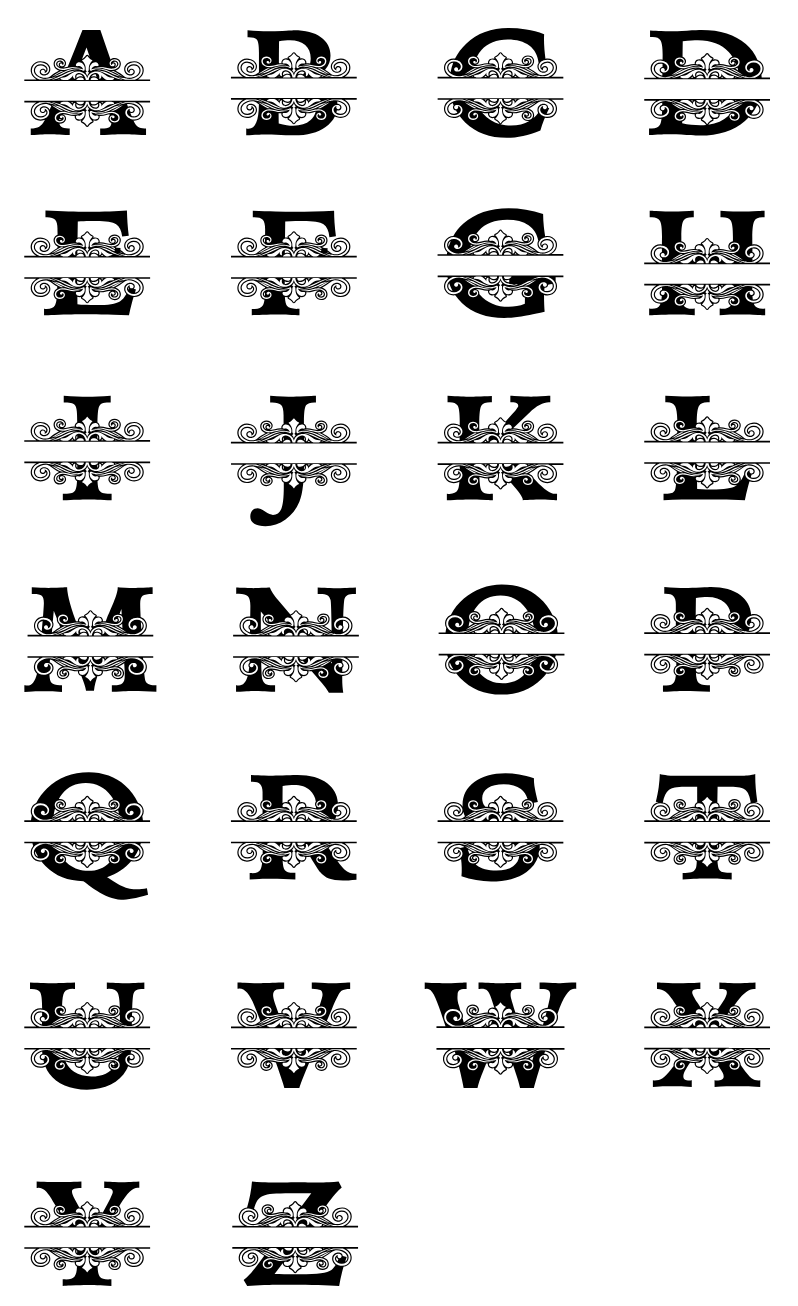 Scroll Pattern Monogram Sign