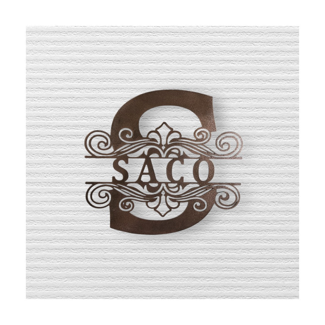 Scroll Pattern Monogram Sign
