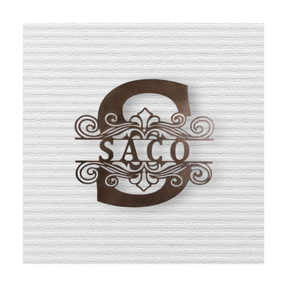 Scroll Pattern Monogram Sign